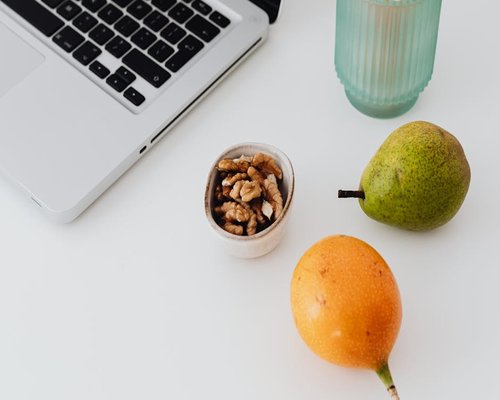 Healthy snack on office desk